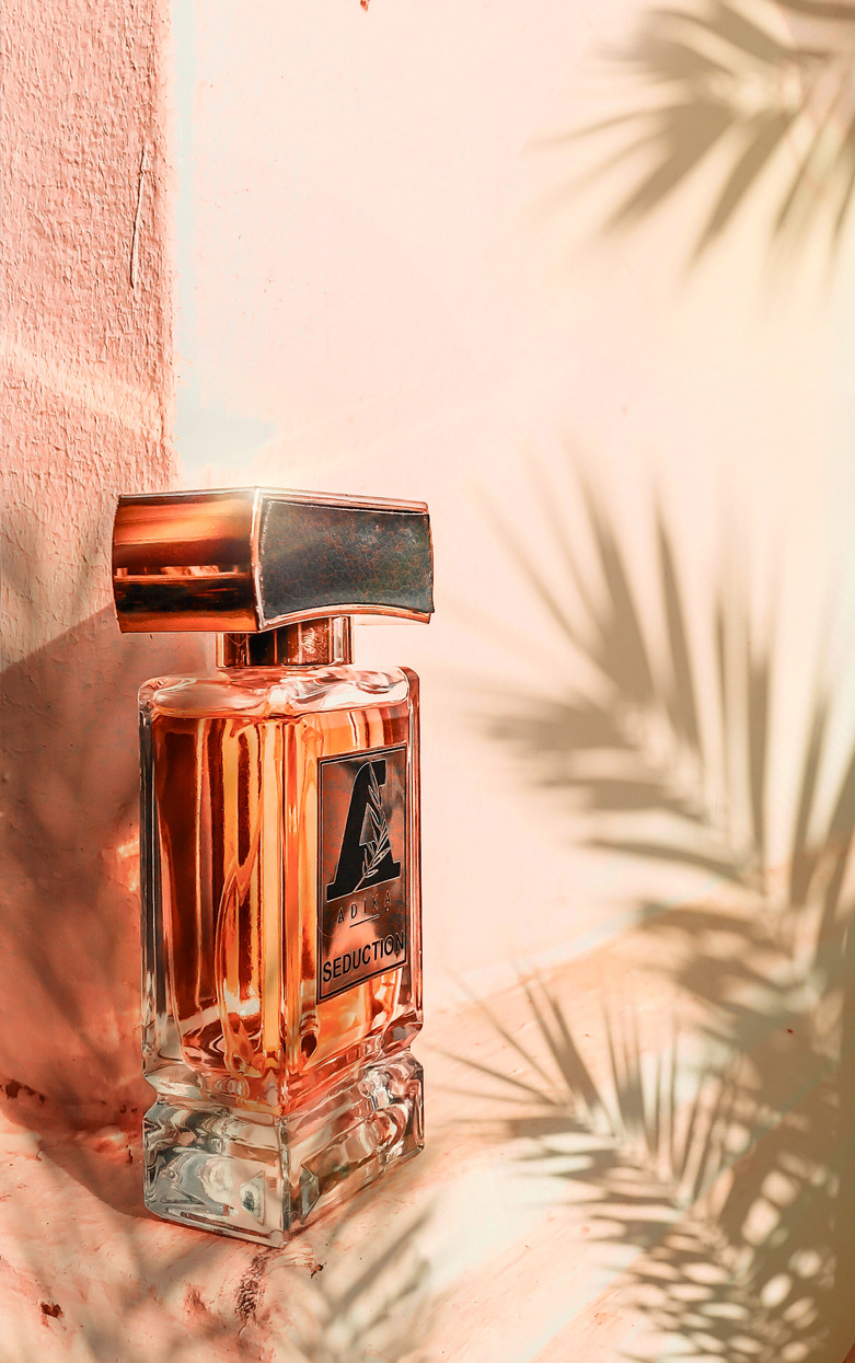 Perfume Bottle on a White Surface
